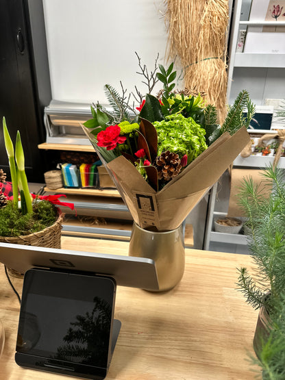 Christmas Bouquet in Vase