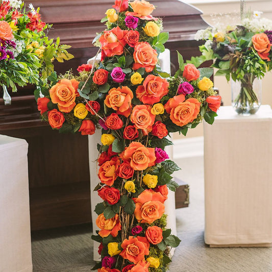 Floral Funeral Cross